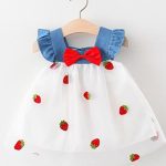 Baby-Dress-Summer-Denim-Girls-Clothes-With-Strawberry-Lace-Kids