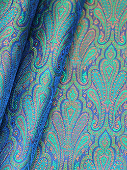 Banaras Brocade - Blue Green and Copper,