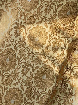 Brocade Fabric Dark Beige Gold Banaras Brocade party wear