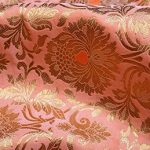 Buy Peach Brocade Fabric by the Yard Banarasi Fabric Banaras