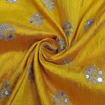 Canaray Yellow Raw silk Fabric