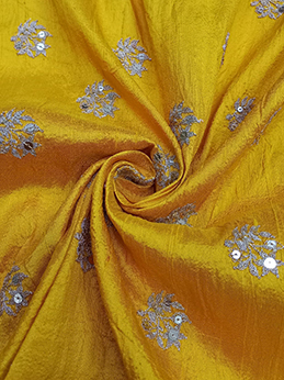 Canaray Yellow Raw silk Fabric