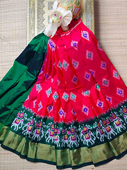 Pochampally-ikkat-silk-lehengas